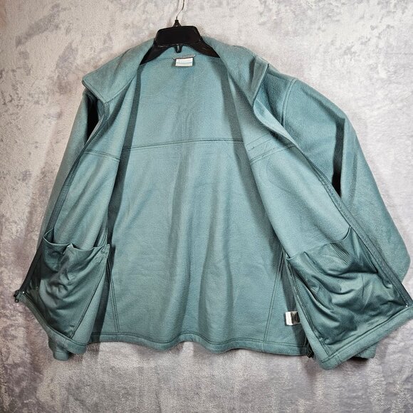 Columbia Fleece full zip jacket Mens XXL Blue zip pockets high neck Outdoor Gorp - Picture 4 of 13